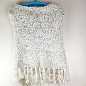 Simply Noelle Pearl Colored Fringed Wrap NWT